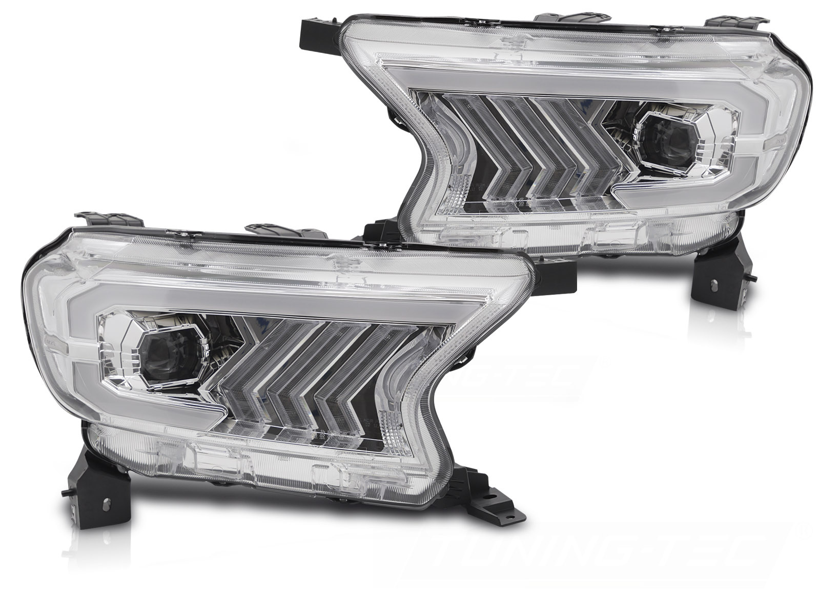Koplampen Tube Light Chroom voor Ford Ranger V 2016-2022