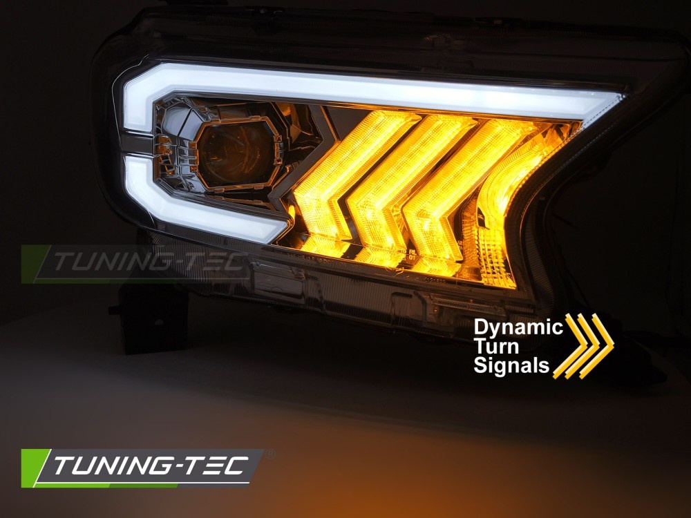 Koplampen Tube Light Chroom geschikt voor Ford Ranger V 2016-2022