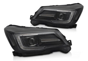 Koplampen Tube Light DRL Zwart geschikt voor Subaru Forester IV 2013-2018