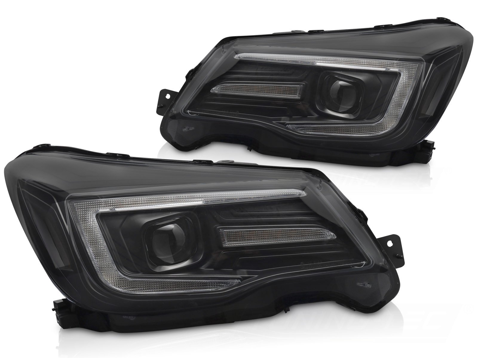 Koplampen Tube Light DRL Zwart geschikt voor Subaru Forester IV 2013-2018