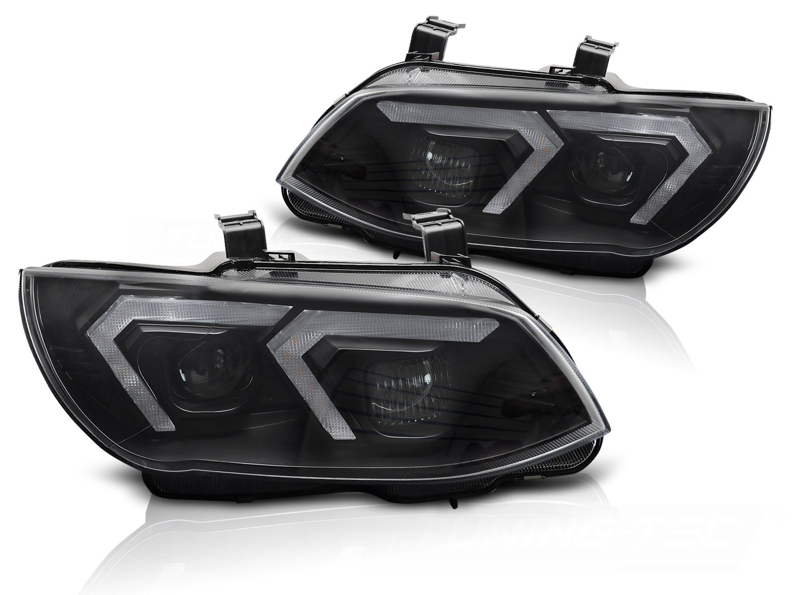 Koplampen Xenon Zwart DRL Gele LED voor BMW E92/E93 LCI 10-13
