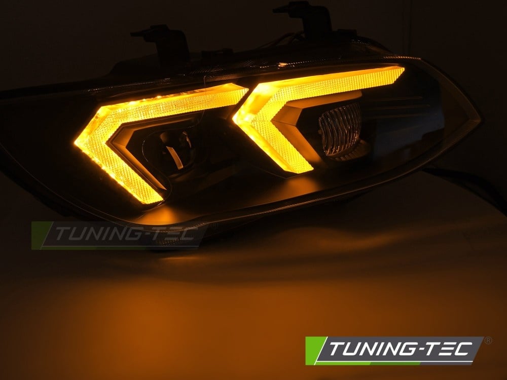 Koplampen Xenon Zwart DRL Gele LED voor BMW E92/E93 LCI 10-13