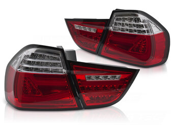 Achterlichten LED BAR Rood Wit Sequentieel geschikt voor BMW E90 09-11