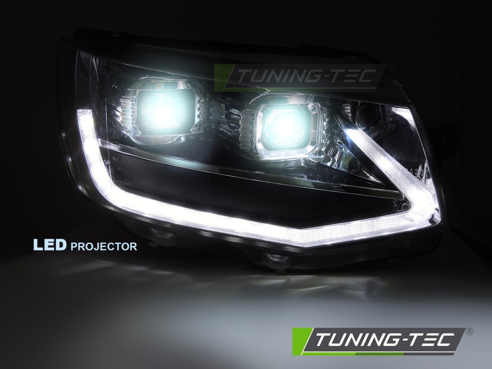 Koplampen LED Tube Light Zwart Dynamisch Knipperlicht VW T6 15-19