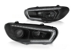 Koplampen Tube SEQ LED Zwart geschikt voor VW Scirocco 08-04.14
