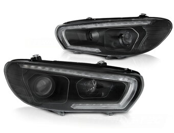Koplampen Tube SEQ LED Zwart voor VW Scirocco 08-04.14