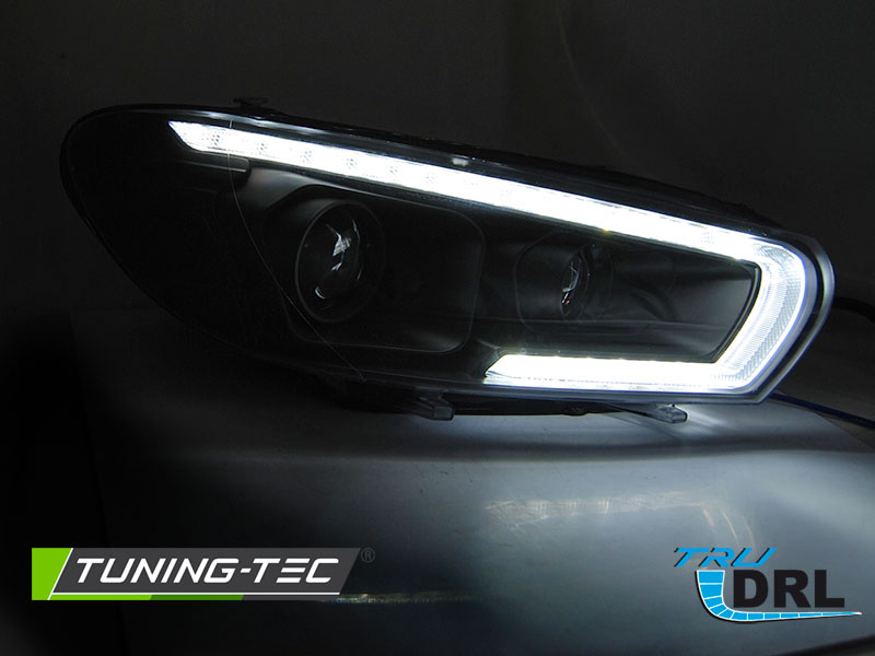 Koplampen Tube SEQ LED Zwart voor VW Scirocco 08-04.14