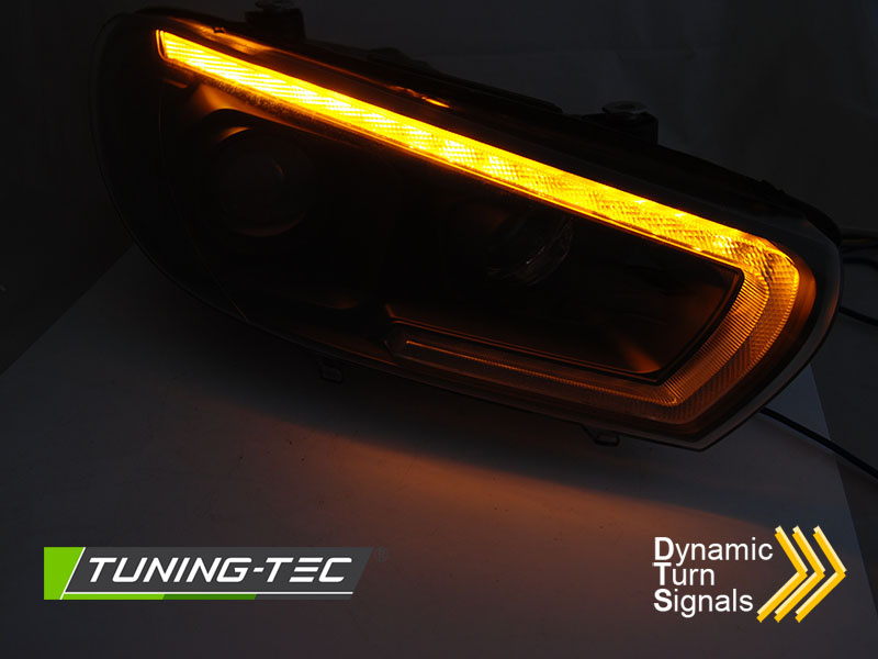 Koplampen Tube SEQ LED Zwart geschikt voor VW Scirocco 08-04.14
