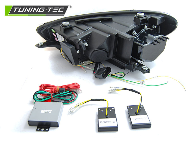 Koplampen Tube SEQ LED Zwart voor VW Scirocco 08-04.14