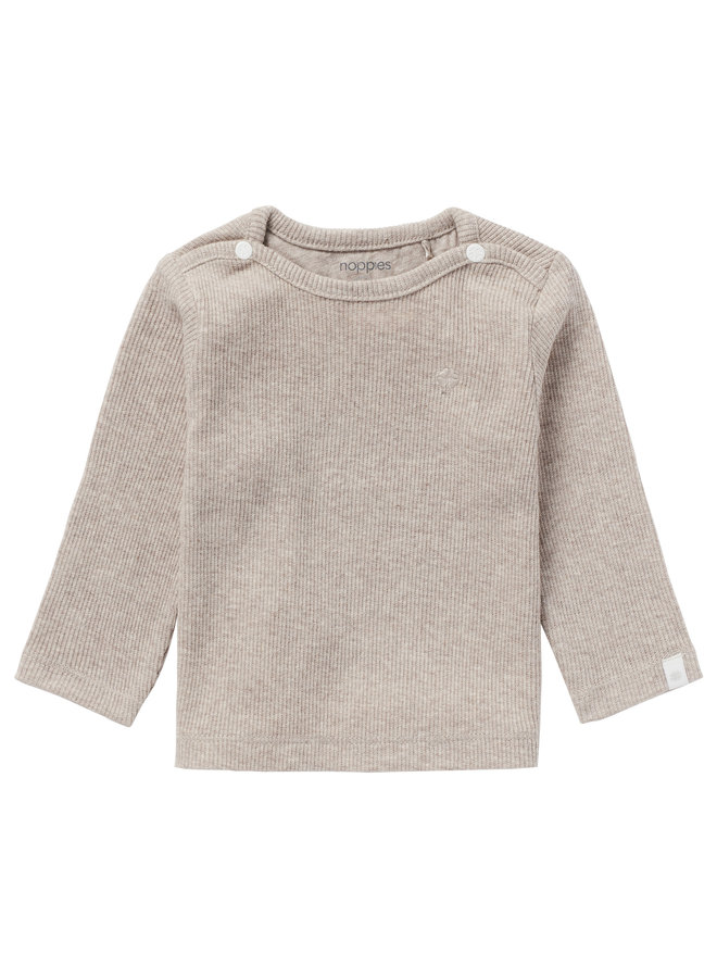 NOOS U tee ls rib Natal taupe melange