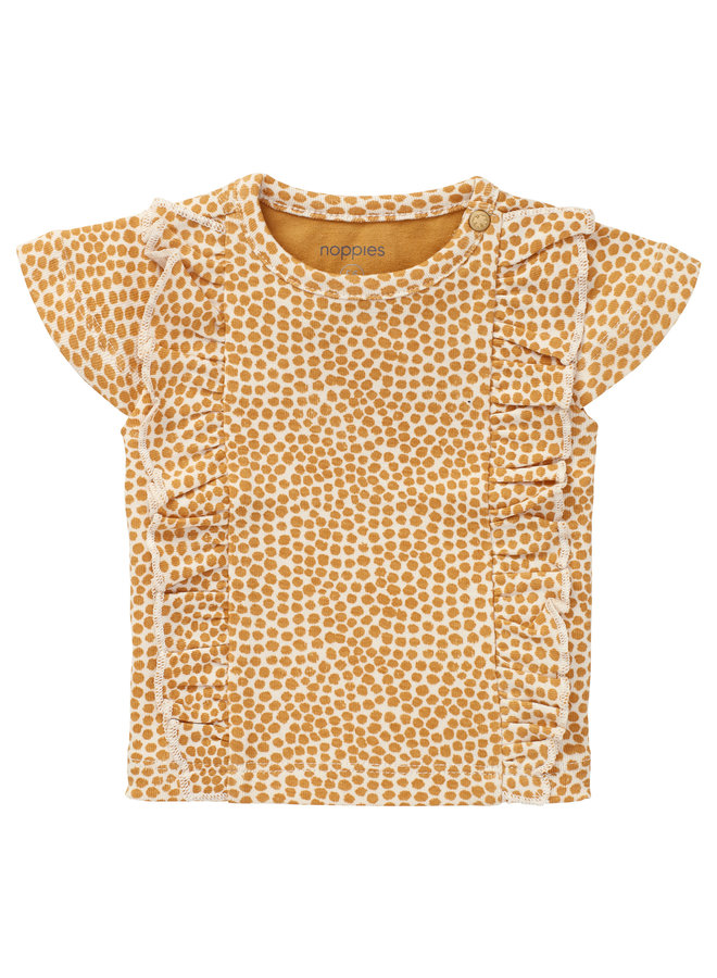 Girls Tee Shortsleeve Alcorcon allover print Amber Gold