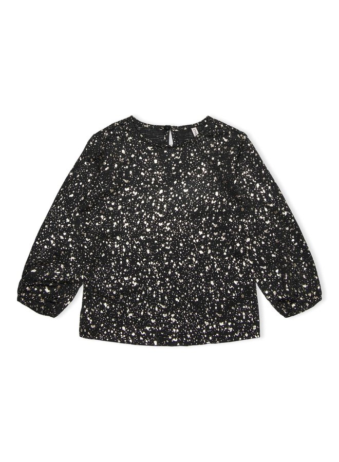 KMGPELLA L/S TOP JRS Black FROSTED ALMOND FOIL