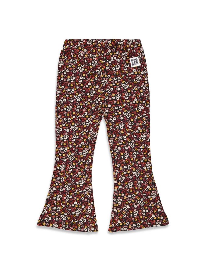 Flared broek AOP - Have A Nice Daisy Antraciet
