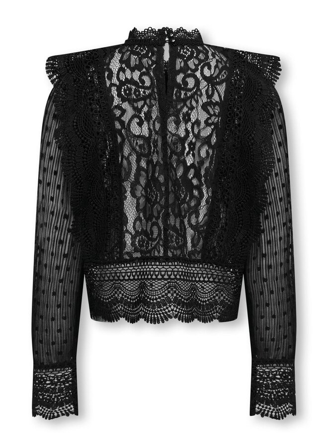 KOGELIANA LS LACE TOP WVN Black