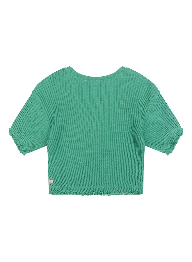 T-shirt Fancy Rib Green Sea