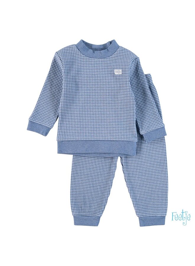 Pyjama wafel Blue melange