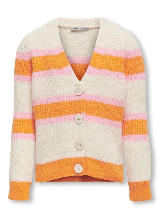 KOGETHEL L/S CARDIGAN KNT Birch Apricot/Begonia Pink