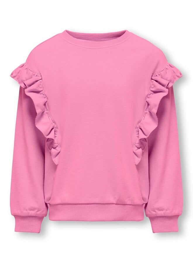 KOGNEW OFELIA L/S FRILL O-NECK UB SWT Begonia Pink