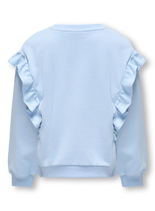 KOGNEW OFELIA L/S FRILL O-NECK UB SWT Clear Sky