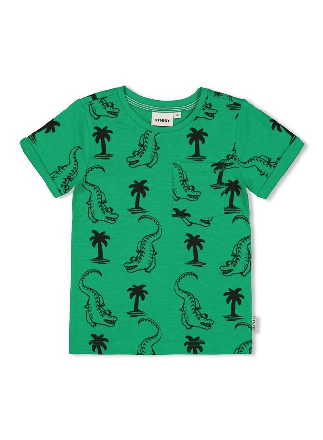 T-shirt AOP - Gone Surfing Groen