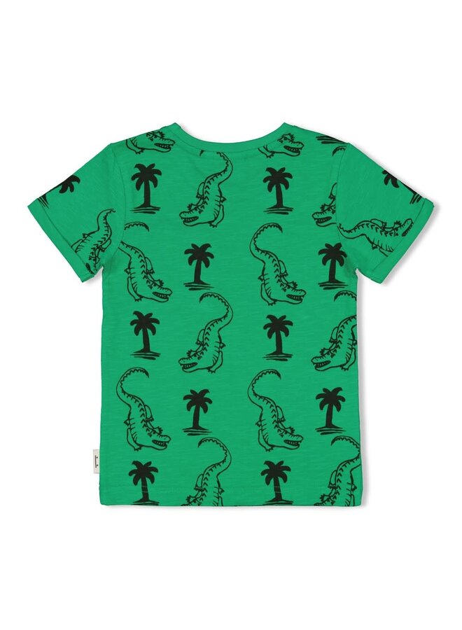 T-shirt AOP - Gone Surfing Groen