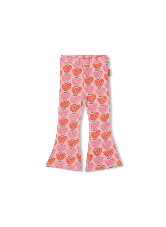 Flared broek AOP - Berry Nice l.Roze