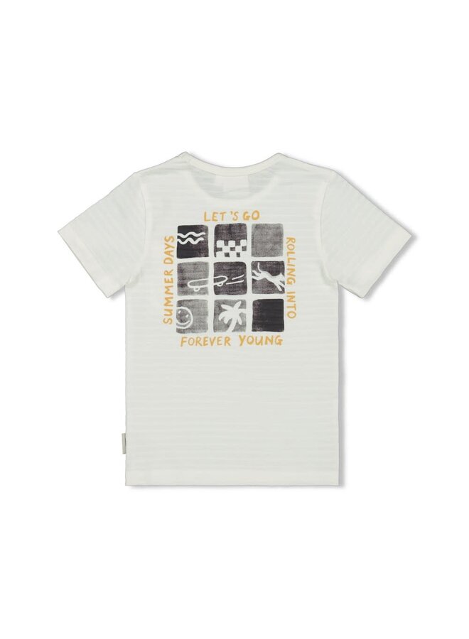 T-shirt borstzakje - Checkmate Offwhite