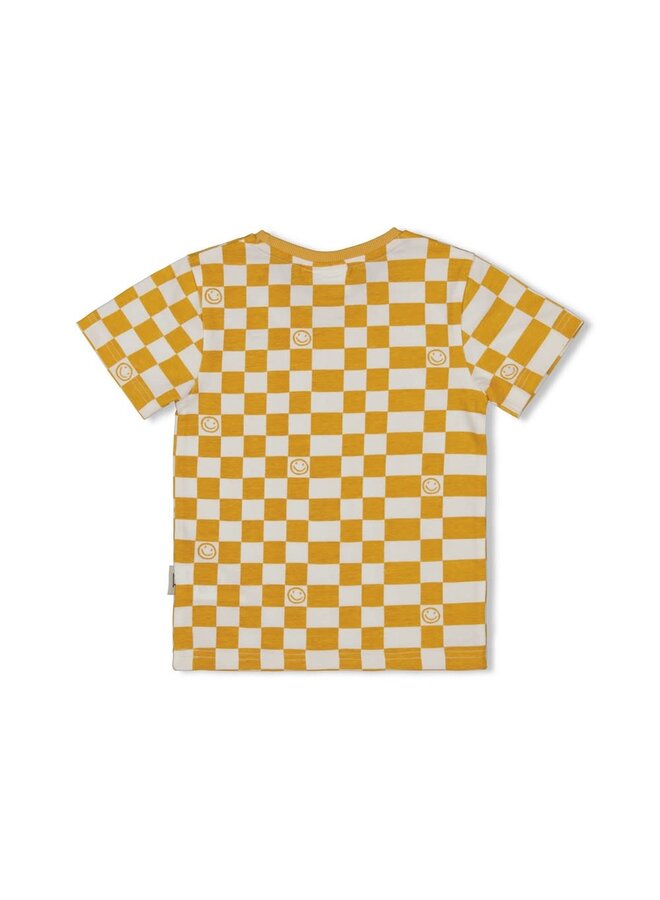 T-shirt AOP - Checkmate Geel