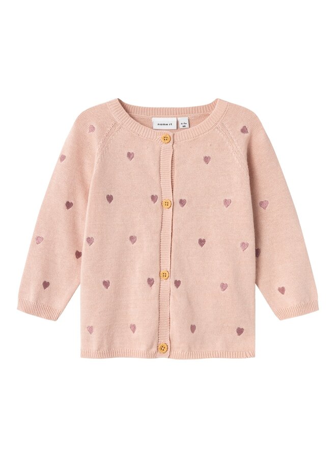 NBFBEHEART LS KNIT CARD Sepia Rose