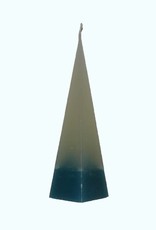 Piramide Kaars DuoColor Blauw-Wit 6x6x23 cm