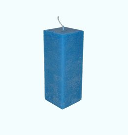 Kaars Vierkant Rustique Felblauw 6x6x16 cm