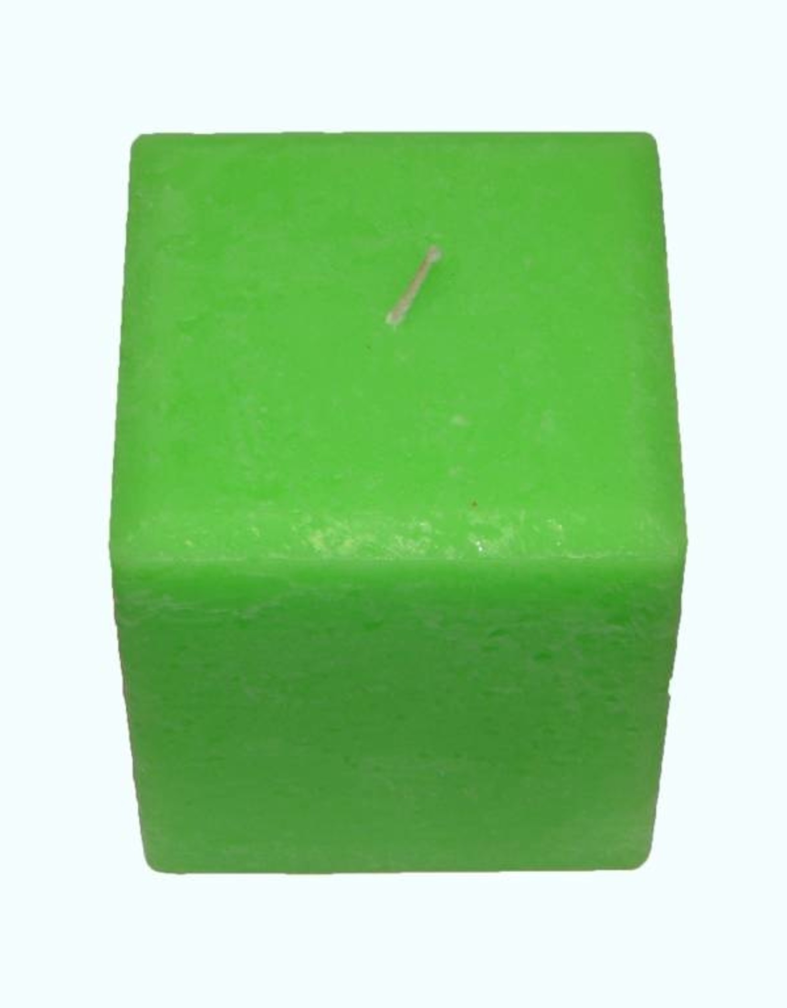 Grote vierkante kaars in de kleur Fluor Groen 10x10