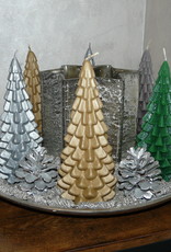 Handmade Kerstboom Kaars - Christmas Tree Candle Gold 20x10 cm