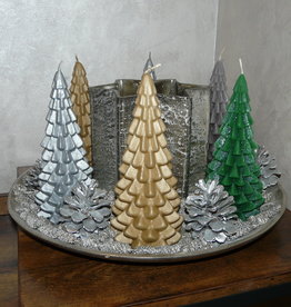 Handmade Kerstboom Kaars Goud 200x100 mm