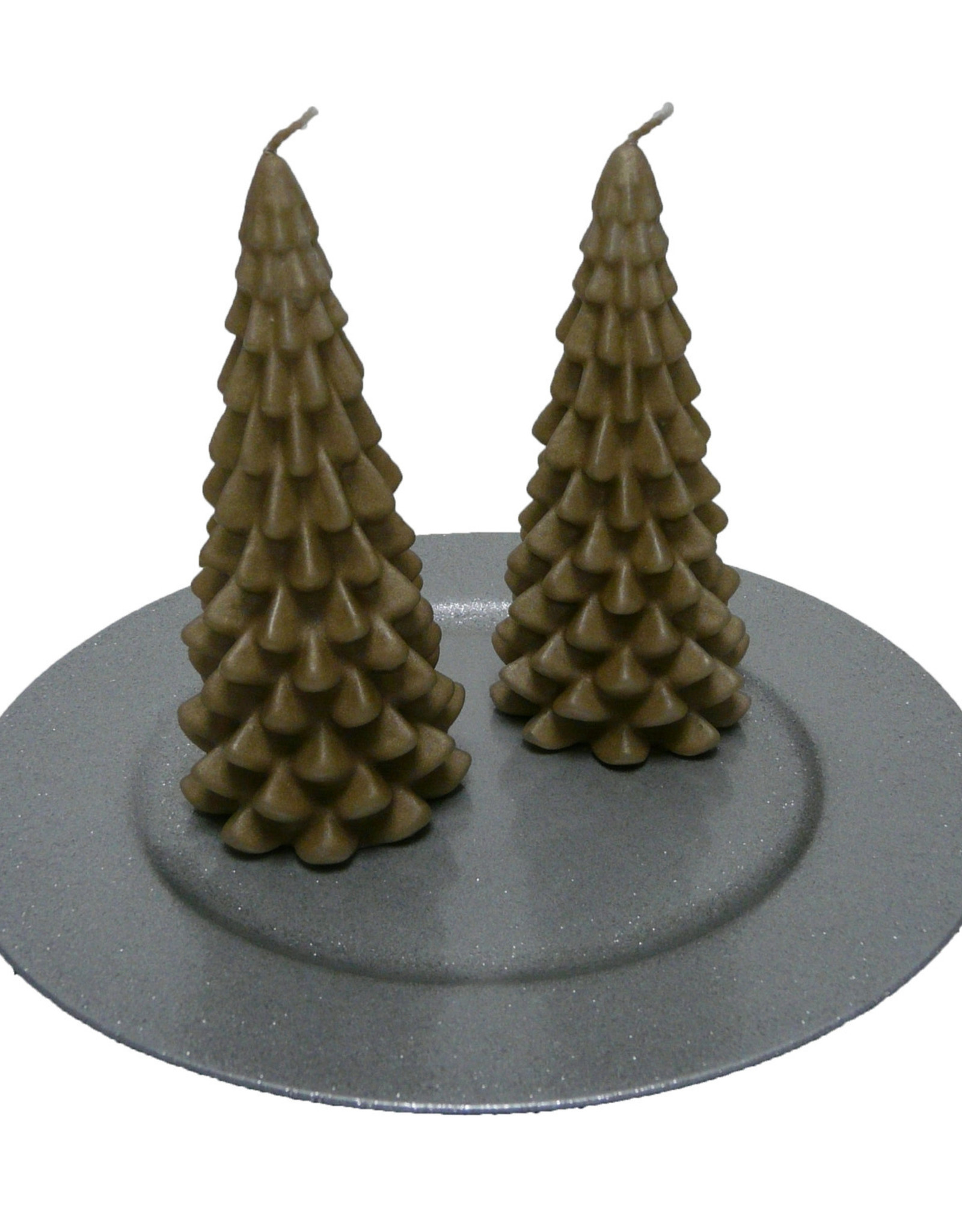 Handmade Kerstboom Kaars - Christmas Tree Candle Gold 20x10 cm