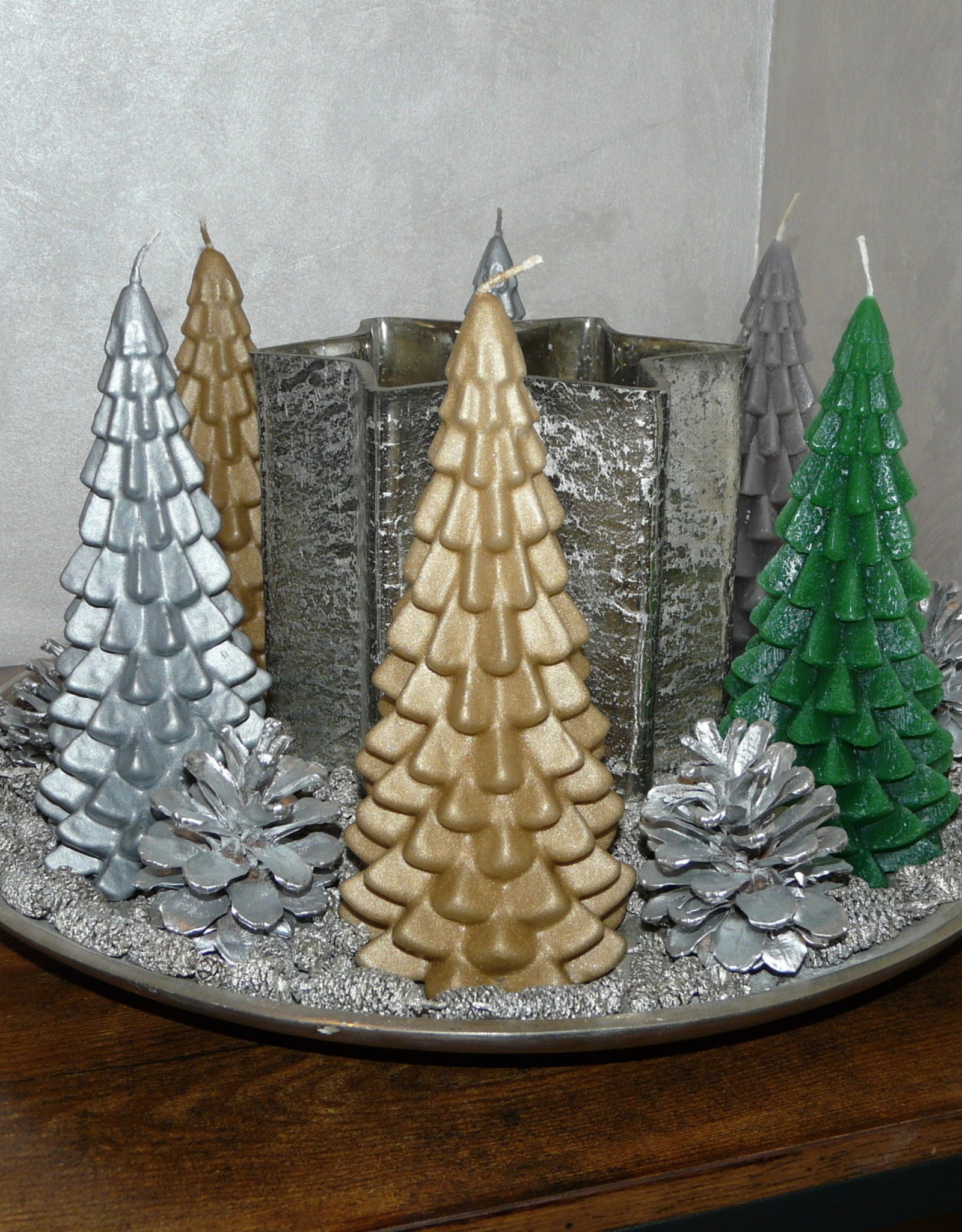 Kerstboom Kaars - Christmas Tree Candle Copper 20x10 cm - Copy