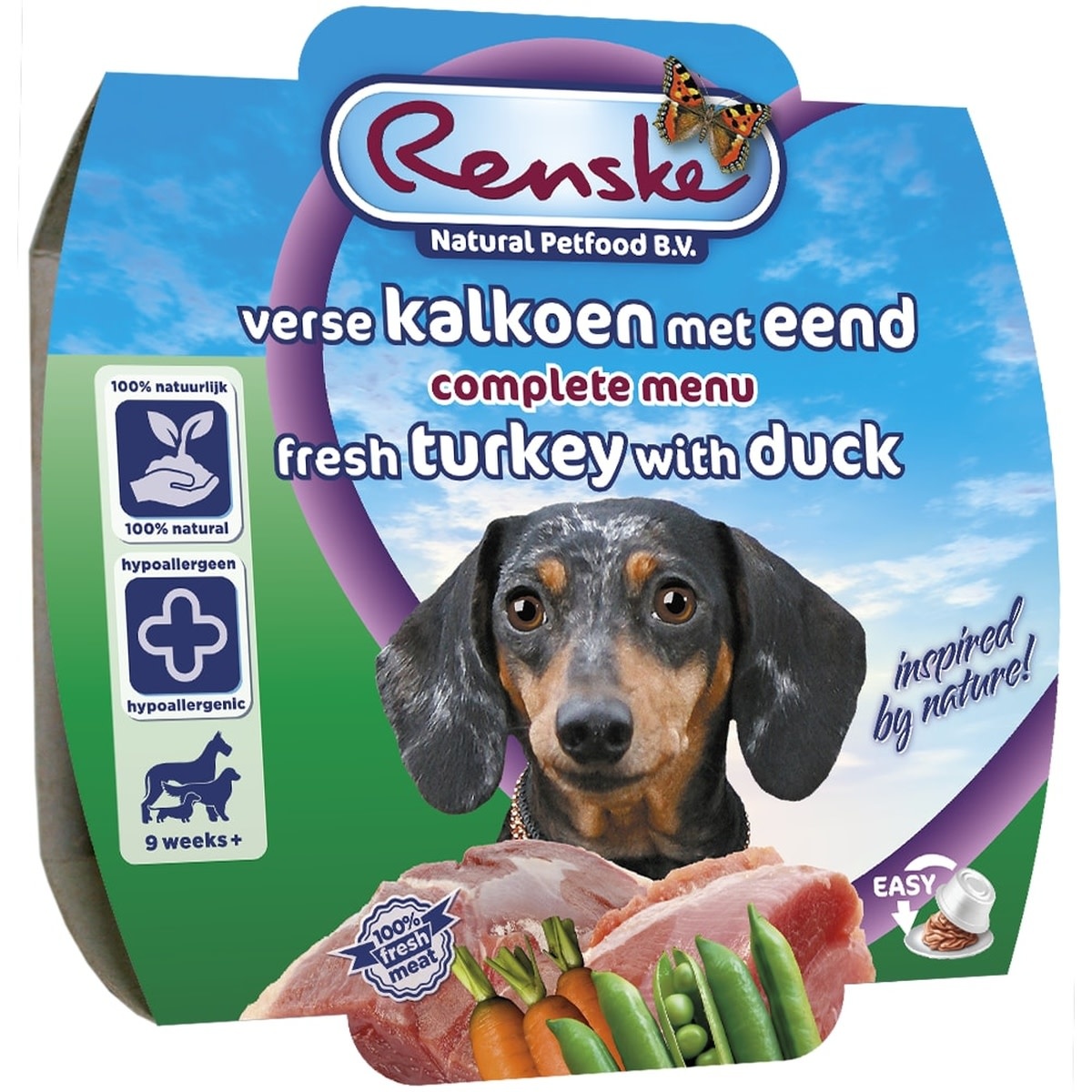 Renske RENSKE - VERS VLEES MAALTIJD 100 GR KALKOEN & EEND ADULT