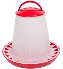 BeezTees BeezTees- Plastic voersilo+deksel Rood-wit 1 KG