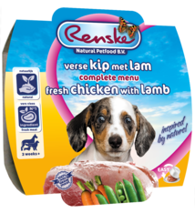 Renske RENSKE - VERS VLEES MAALTIJD 100 GR KIP & LAM PUPPY