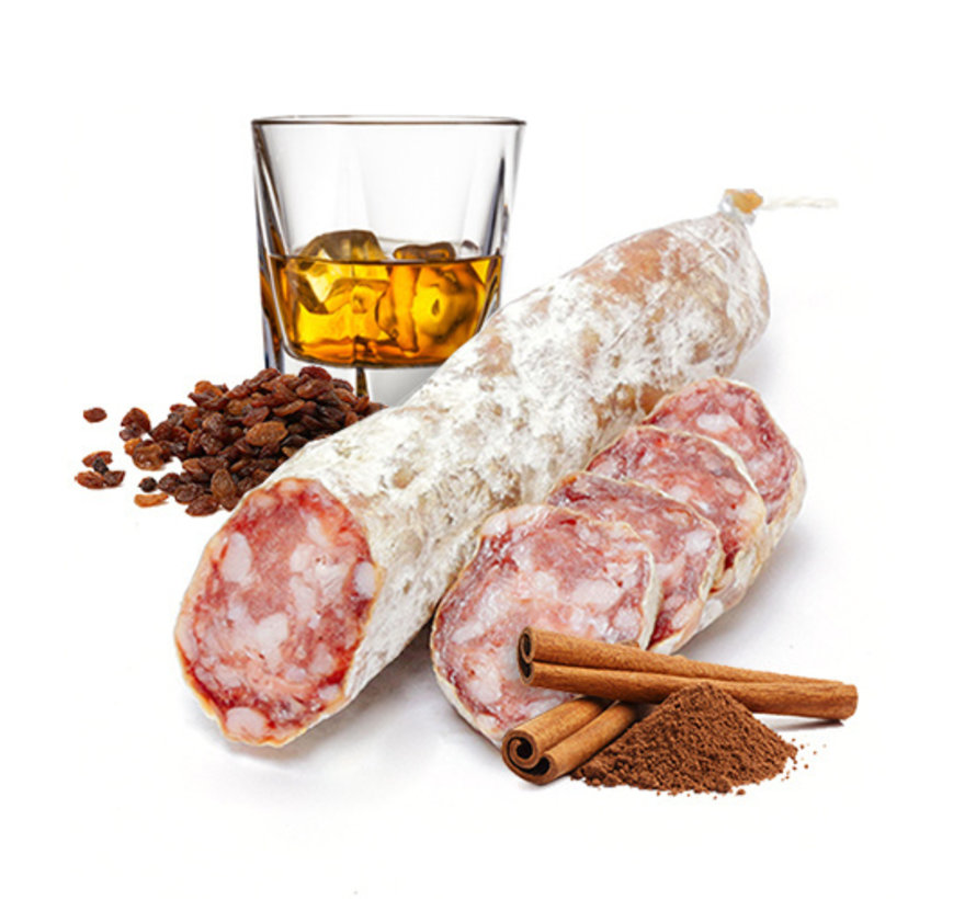 Französische Salami mit Rosinen, Zimt und Rum - Saucisson sec