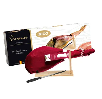 Serrano-Schinken Bodega mit Ständer und Messer (6 - 6,5 Kilo)