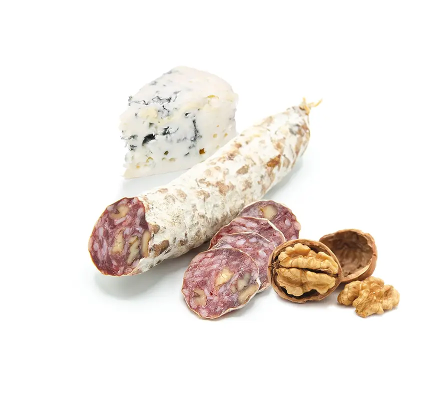 Französische Salami mit Roquefort Käse und Walnuss