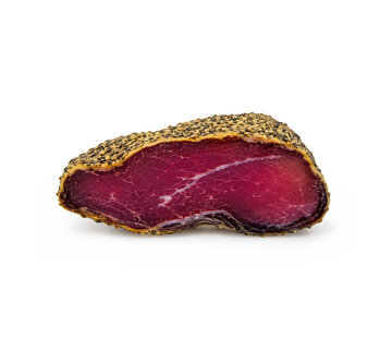 1/2 Luftgetrockneter Rohschinken mit Pfeffermantel ca. 350g