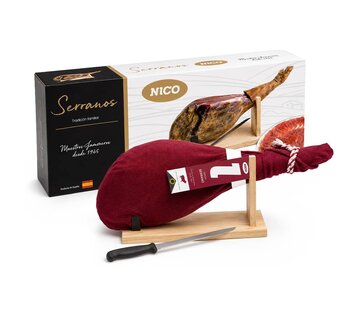 Serrano-Schinken Bodega mit Ständer und Messer (6 - 6,5 Kilo)