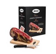 Mini-Serrano-Schinken 1 Kilo mit Ständer und Messer