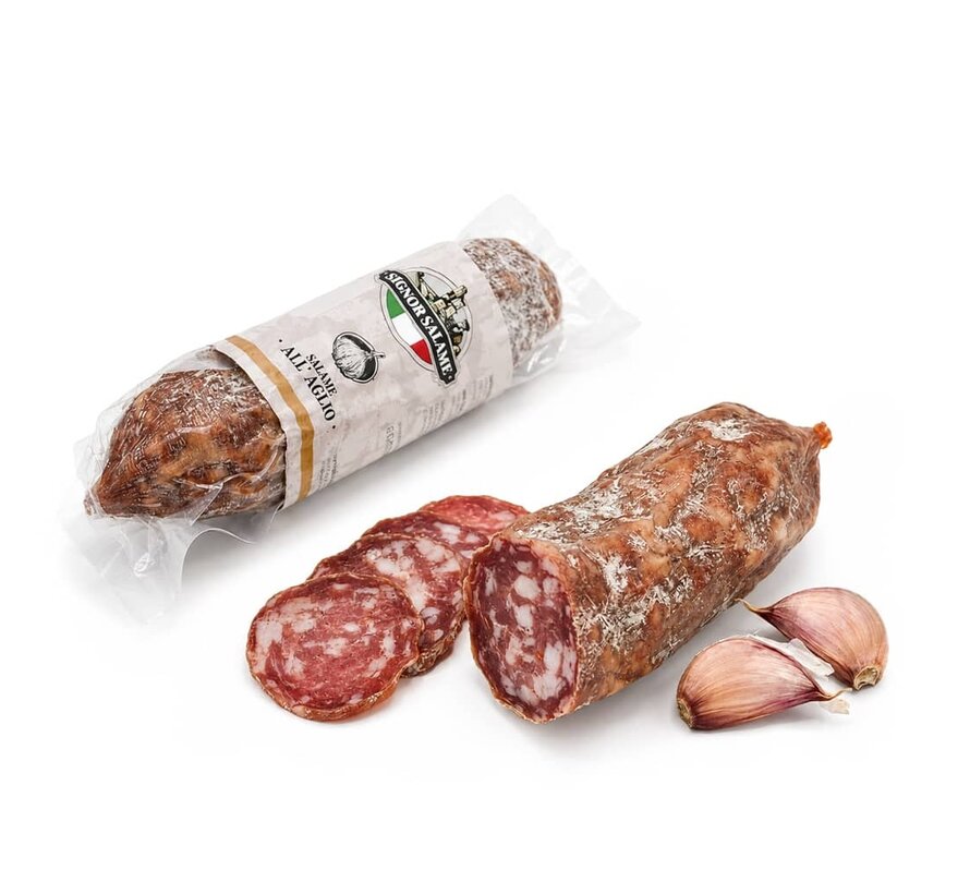 Preis pro 5 Stück - Italienische Salami mit Knoblauch (vakuumverpackt) - Salame Aglio