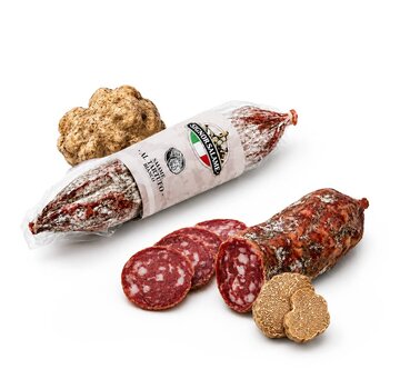 Preis pro 5 Stück - Italienische Salami - mit weißem Trüffel (vakuumverpackt)