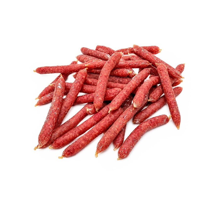 Spanischer Mini Fuet Salami Snack mit Blauschimmelkäse