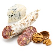 Französische Salami mit Roquefort Käse und Walnuss