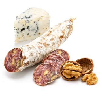 Französische Salami mit Roquefort Käse und Walnuss